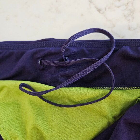 Athleta Laser Cutout Hem Purple 3 inch Shorts With Lining, Size Medium - Picture 4 of 10